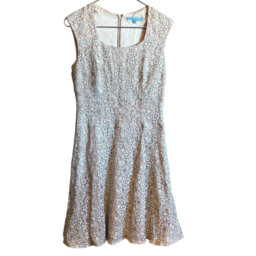 Antonio Melani Women's Size6 Sleeveless Gold/rosegold Lace Dress NWOT